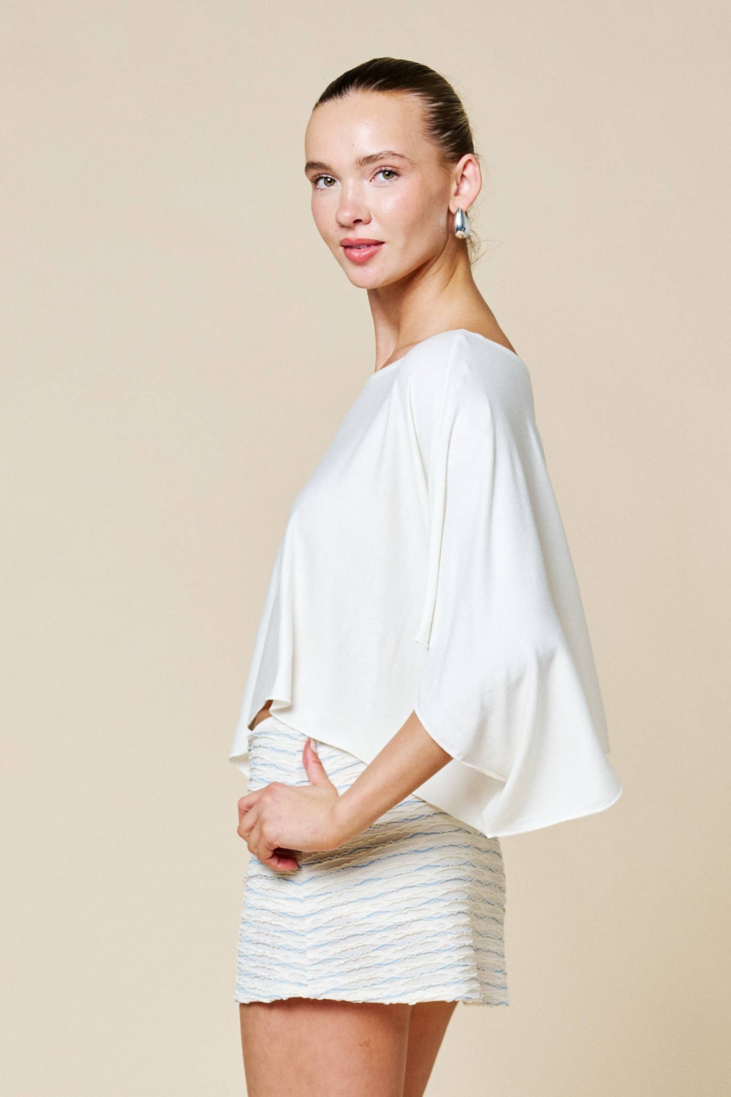 Dara Off-Shoulder Poncho Top