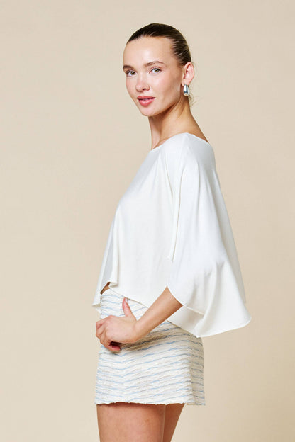 Dara Off-Shoulder Poncho Top