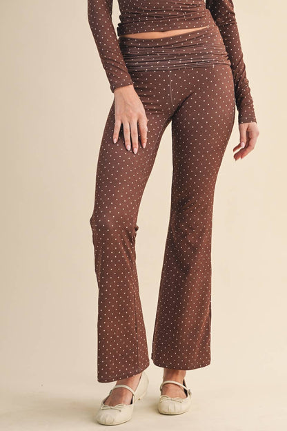 Mable Polka Dot Soft Knit Flare Pants