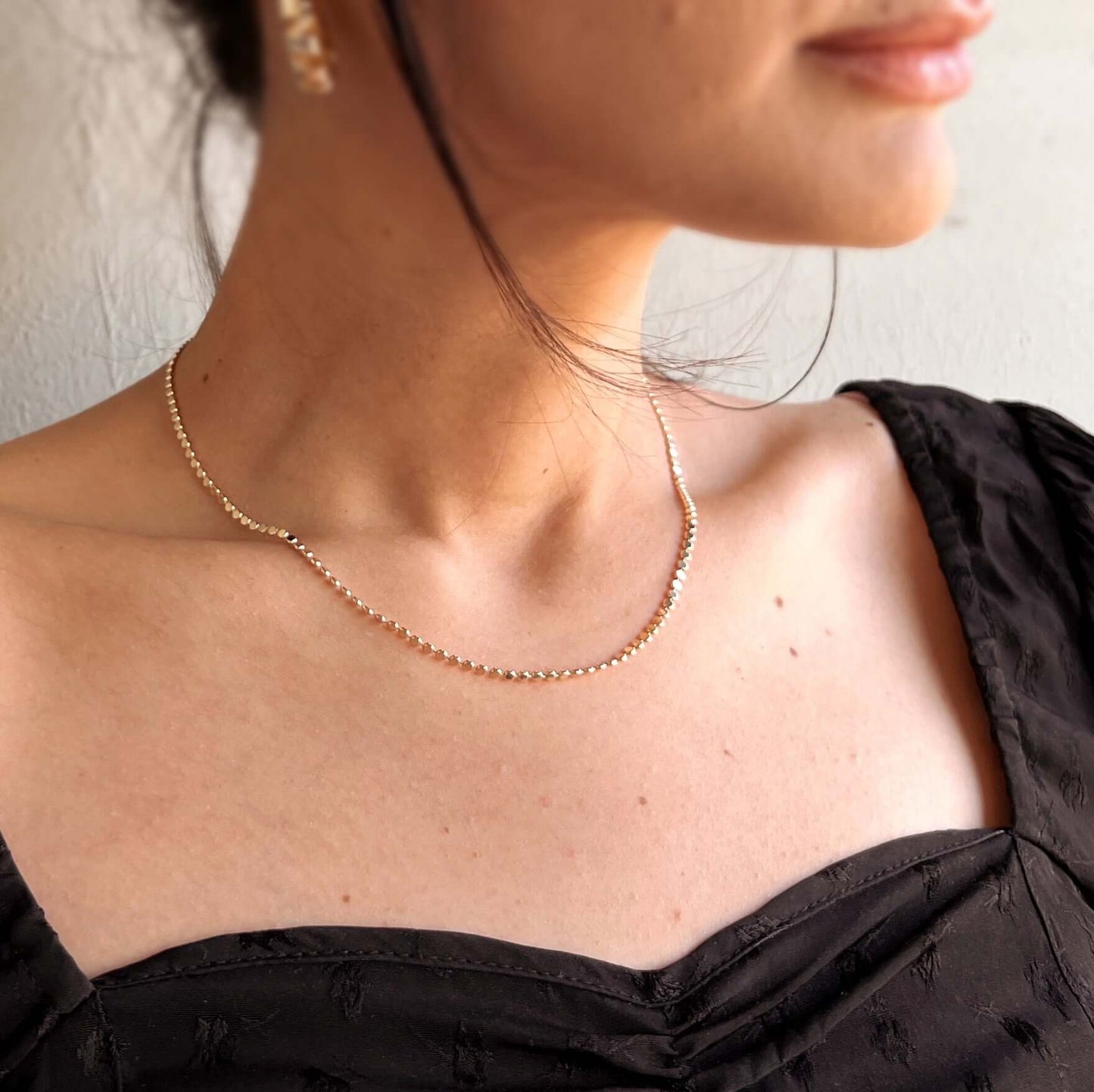 Paisley Flat Ball Chain Necklace | Waterproof Jewelry