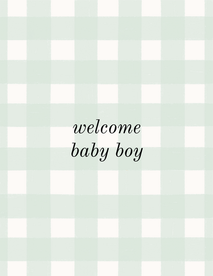 Welcome Baby Boy Greeting Card