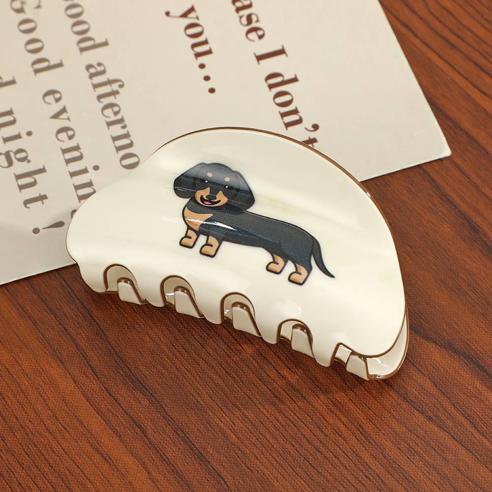 Dollie Dachshund Print Hair Clip