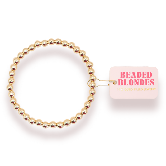 5MM Gold Beaded Bracelet | BEADED BLONDES