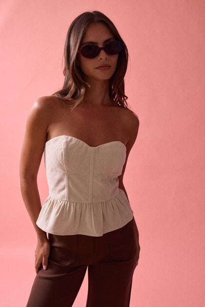 Faye Strapless Corset Peplum Top