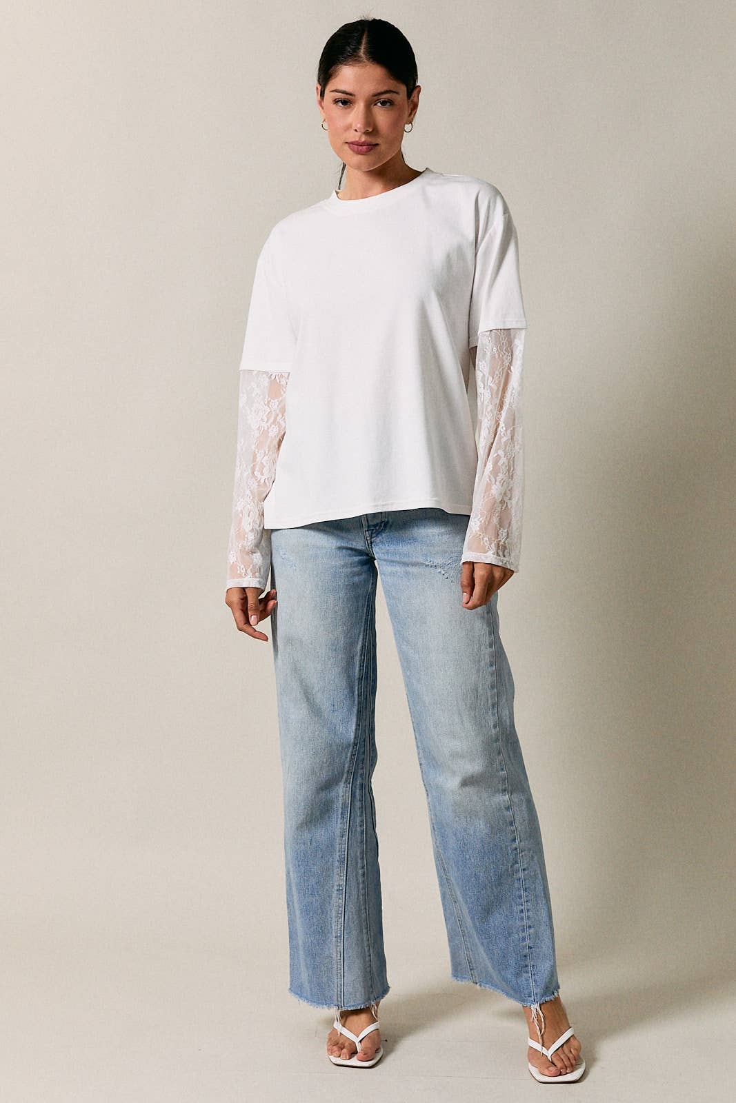 Rachel Lace Contrast Long Sleeve