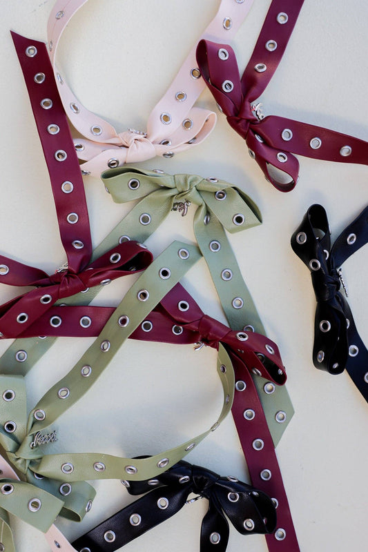 Grommet Leather Mini Bow | KAXI