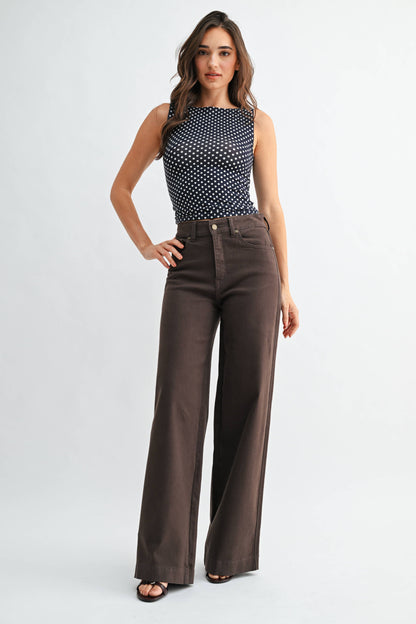 Gia High Rise Wide Leg Pant