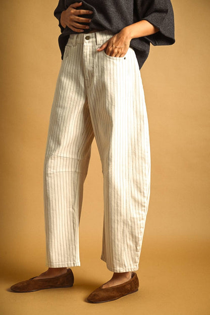 Penny Pin Stripe Barrel Pants