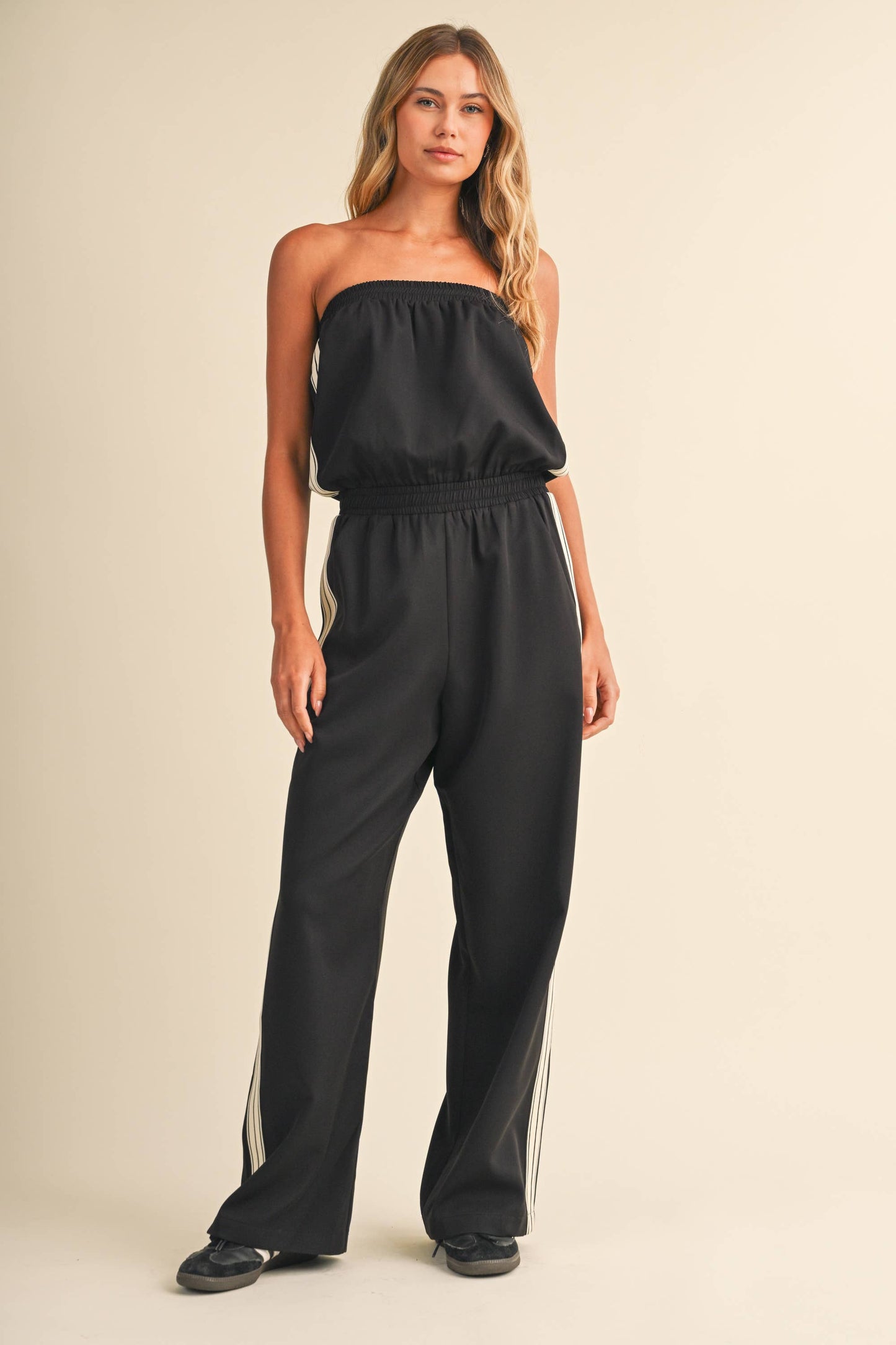 Tori Track Stripe Jumpsuit