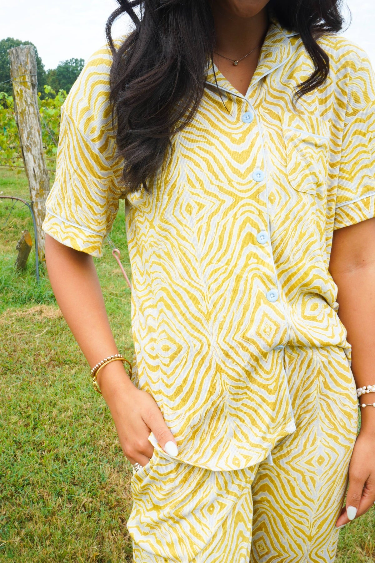 Chartreuse Zebra | Pajama Set
