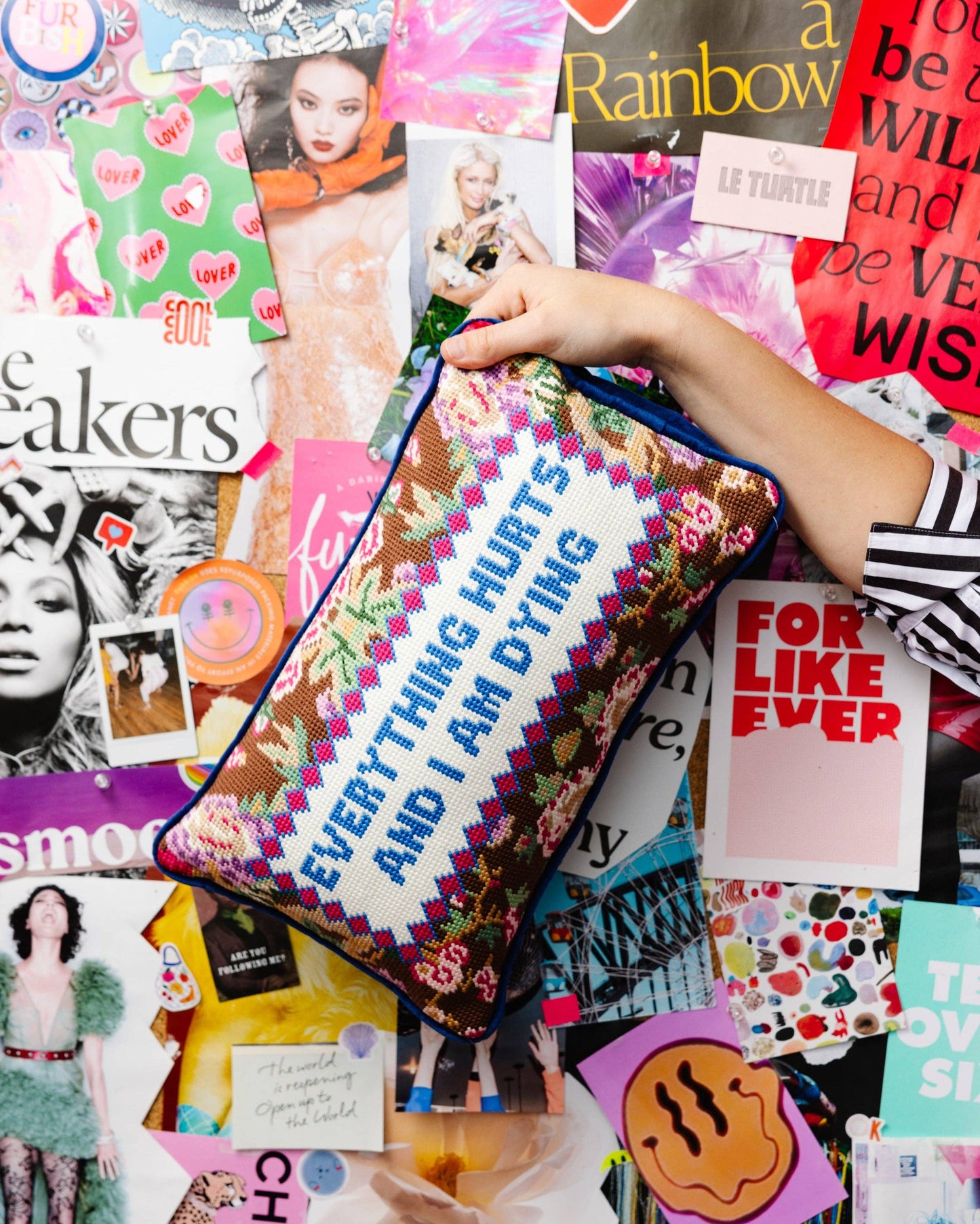 Everything Hurts | FURBISH Needlepoint Pillow