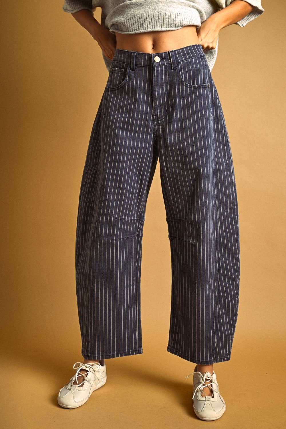 Penny Pin Stripe Barrel Pants