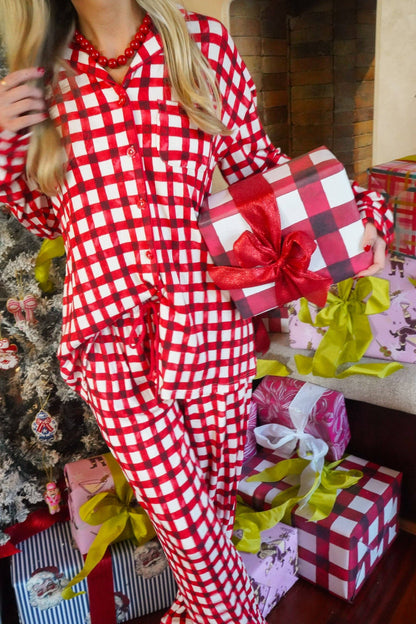 Red Gingham Pajama Set