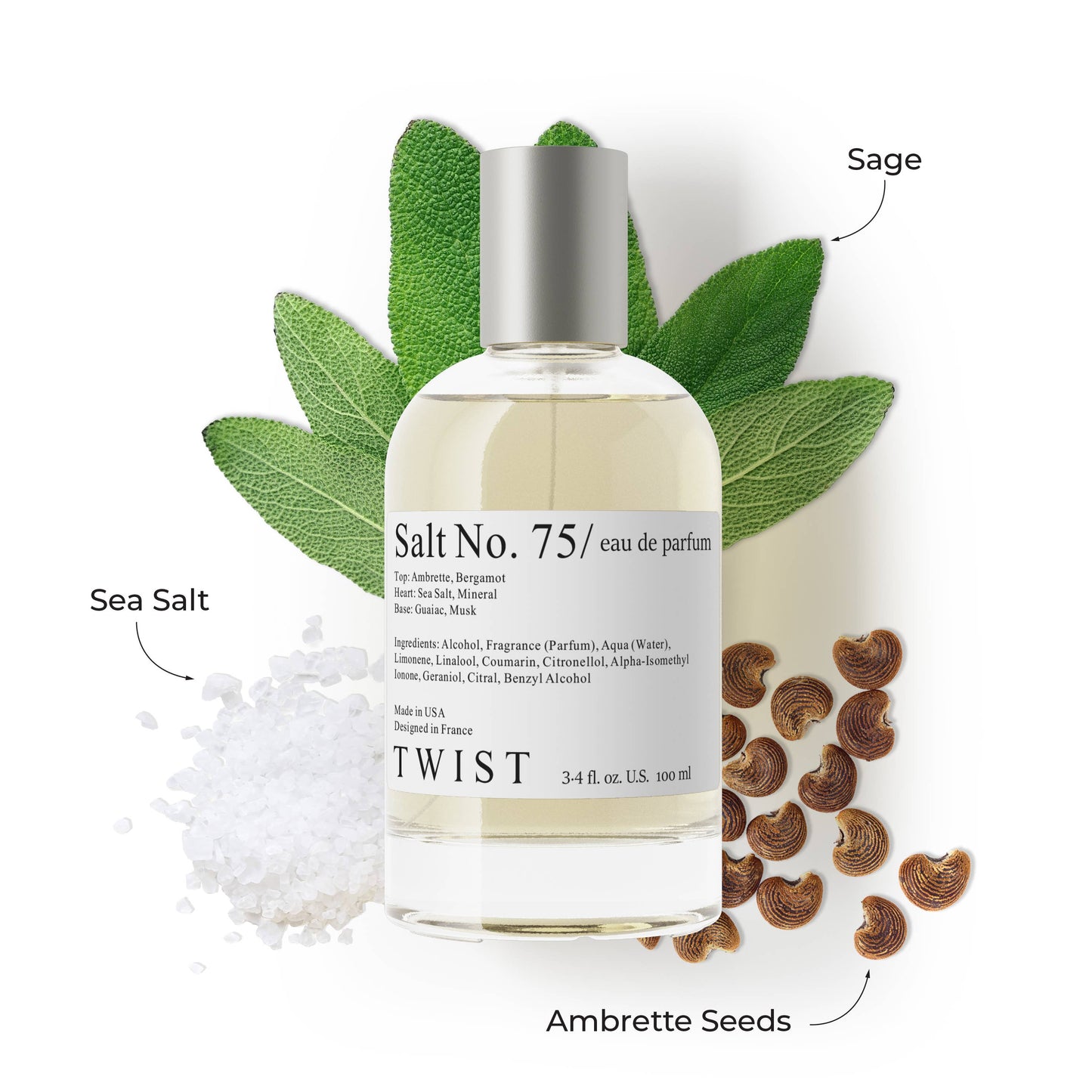 Salt No. 75 Inspired by J.M. Wood Sage & Sea Salt | TWIST PERFUME