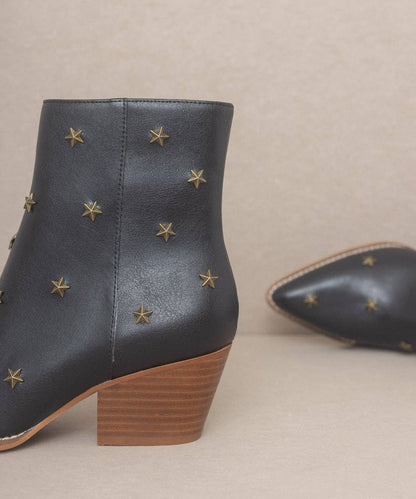 The Ivanna Black | Metal Star Studded Western Boot