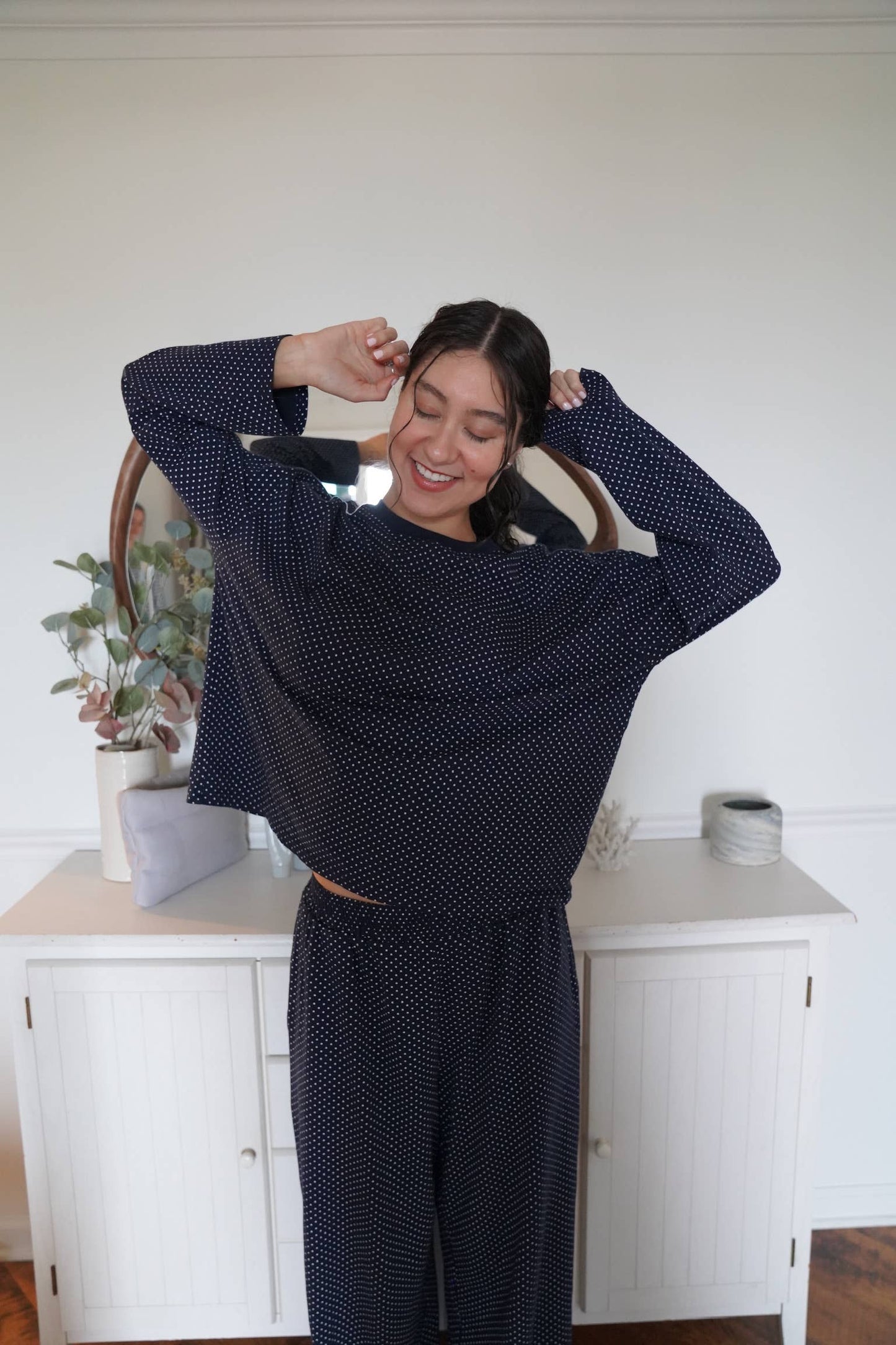 Penny Long Sleeve Polka Dot Top
