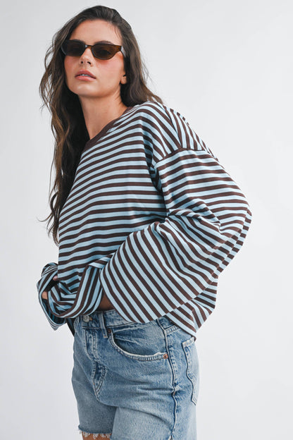 Greta Oversized Stripe Long Sleeve Top