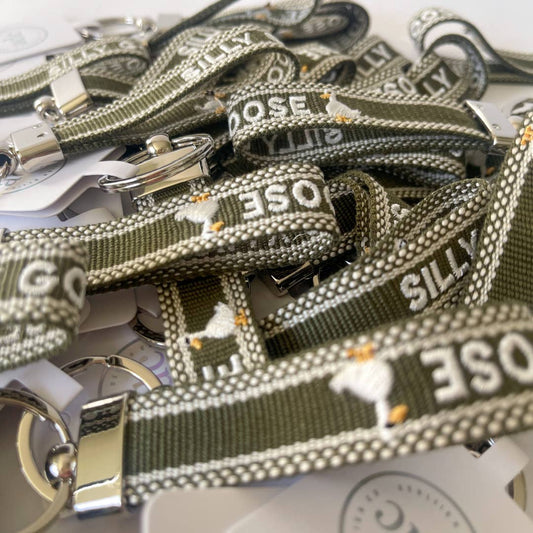 Silly Goose Embroidered Keychain