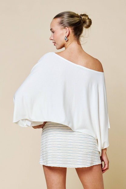 Dara Off-Shoulder Poncho Top