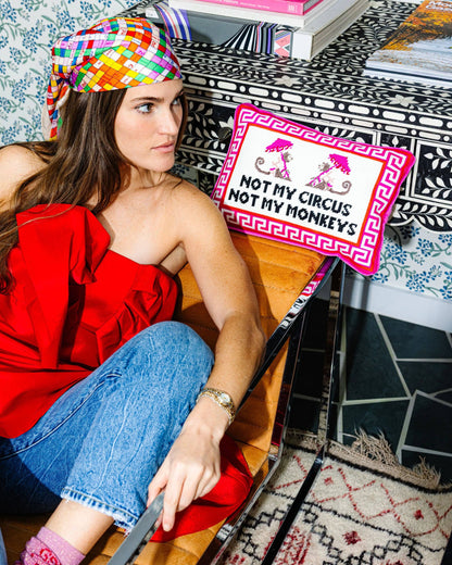 Not My Circus Needlepoint Pillow