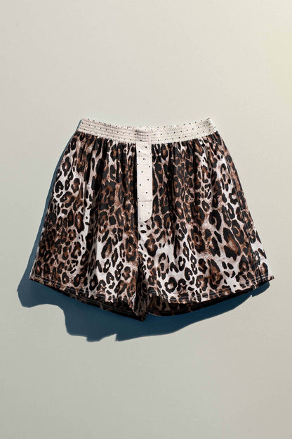 Leopard Print Lounge Shorts