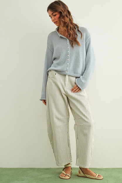 Penny Pin Stripe Barrel Pants