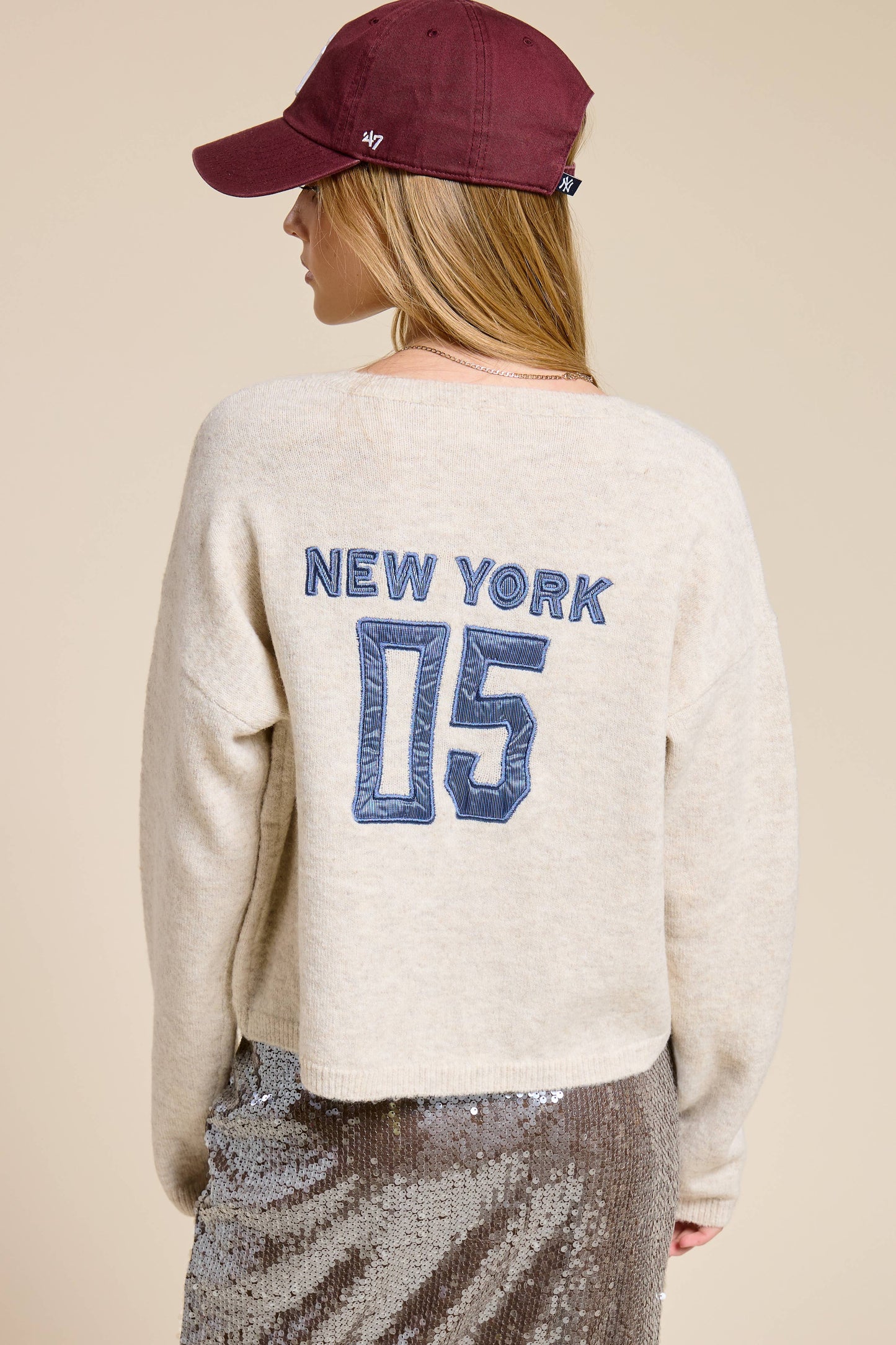 Varsity Patch New York Knit Cardigan