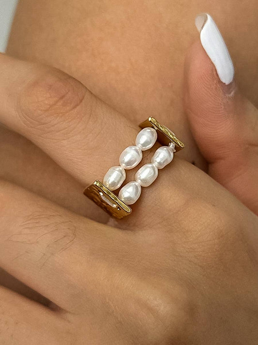 Romane Beaded Pearl Ring | Waterproof Jewelry