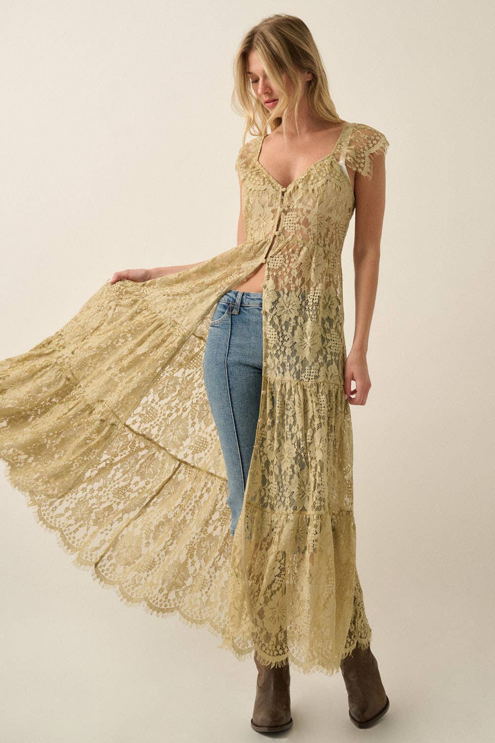Lillian Lace Maxi Top