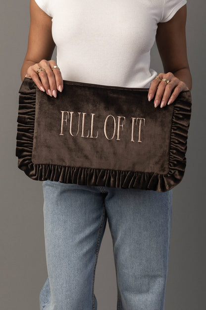 Velvet Ruffle Travel Pouch