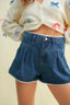 Katie Lace Trim Denim Shorts