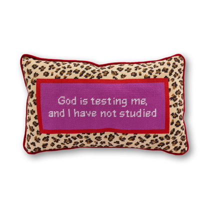 God Testing Me | FURBISH Needlepoint Pillow