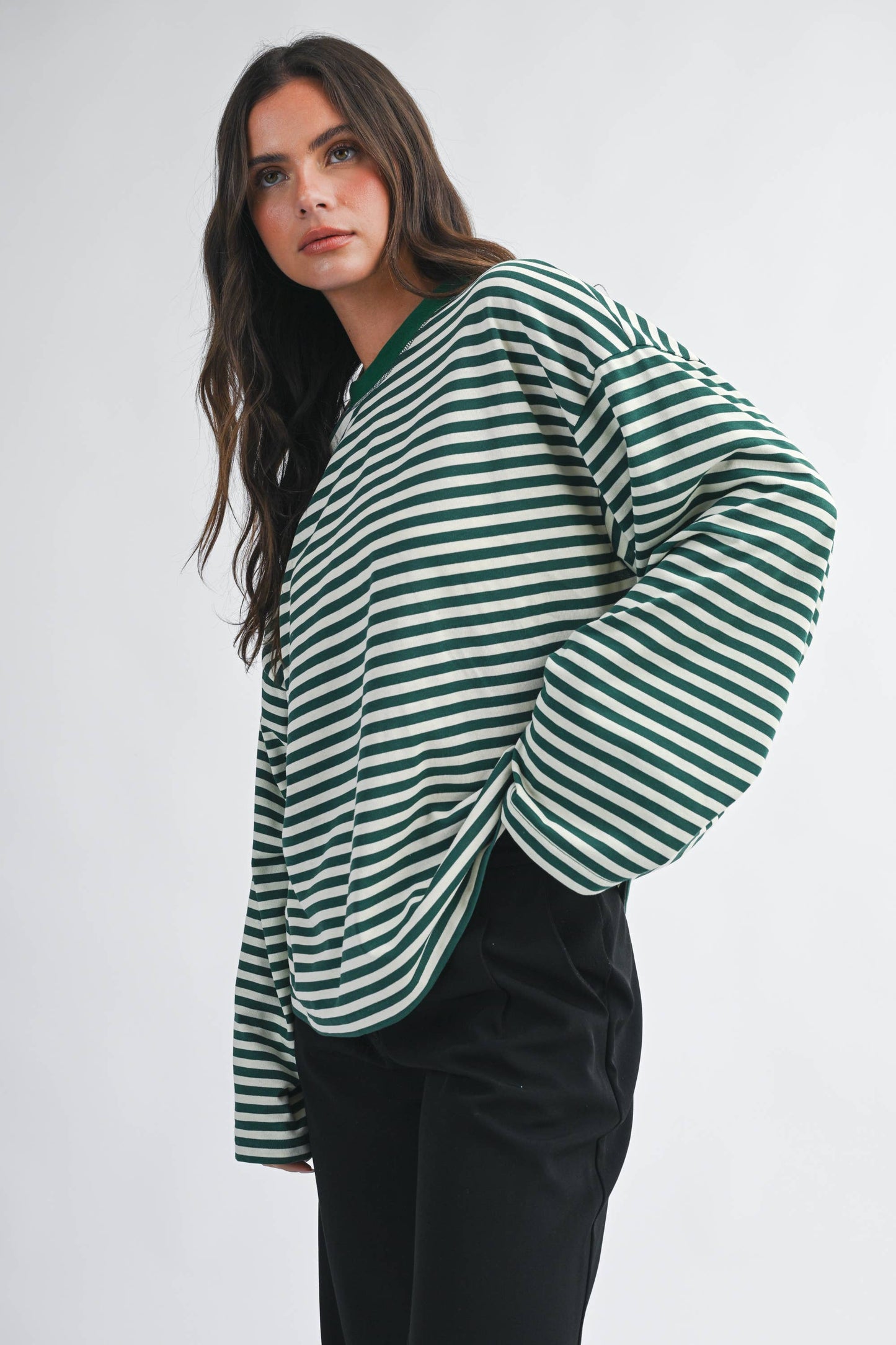 Greta Oversized Stripe Long Sleeve Top