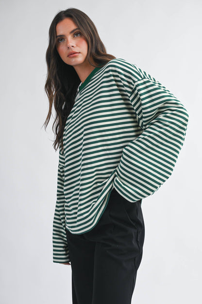 Greta Oversized Stripe Long Sleeve Top