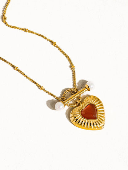 Havana Vintage Heart Necklace | Waterproof Jewelry