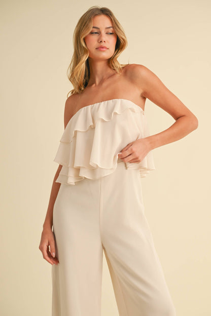 Carie Ruffle Tube Top Jumpsuit