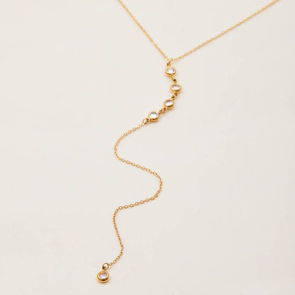 Zircon Lariat Necklace | Waterproof Jewelry