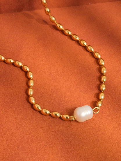 Vigne Pearl Ball Chain Necklace | Waterproof Jewelry