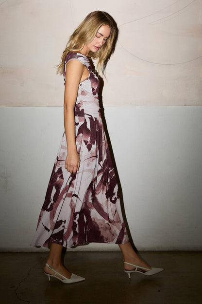 Maya Ruched Midi Dress