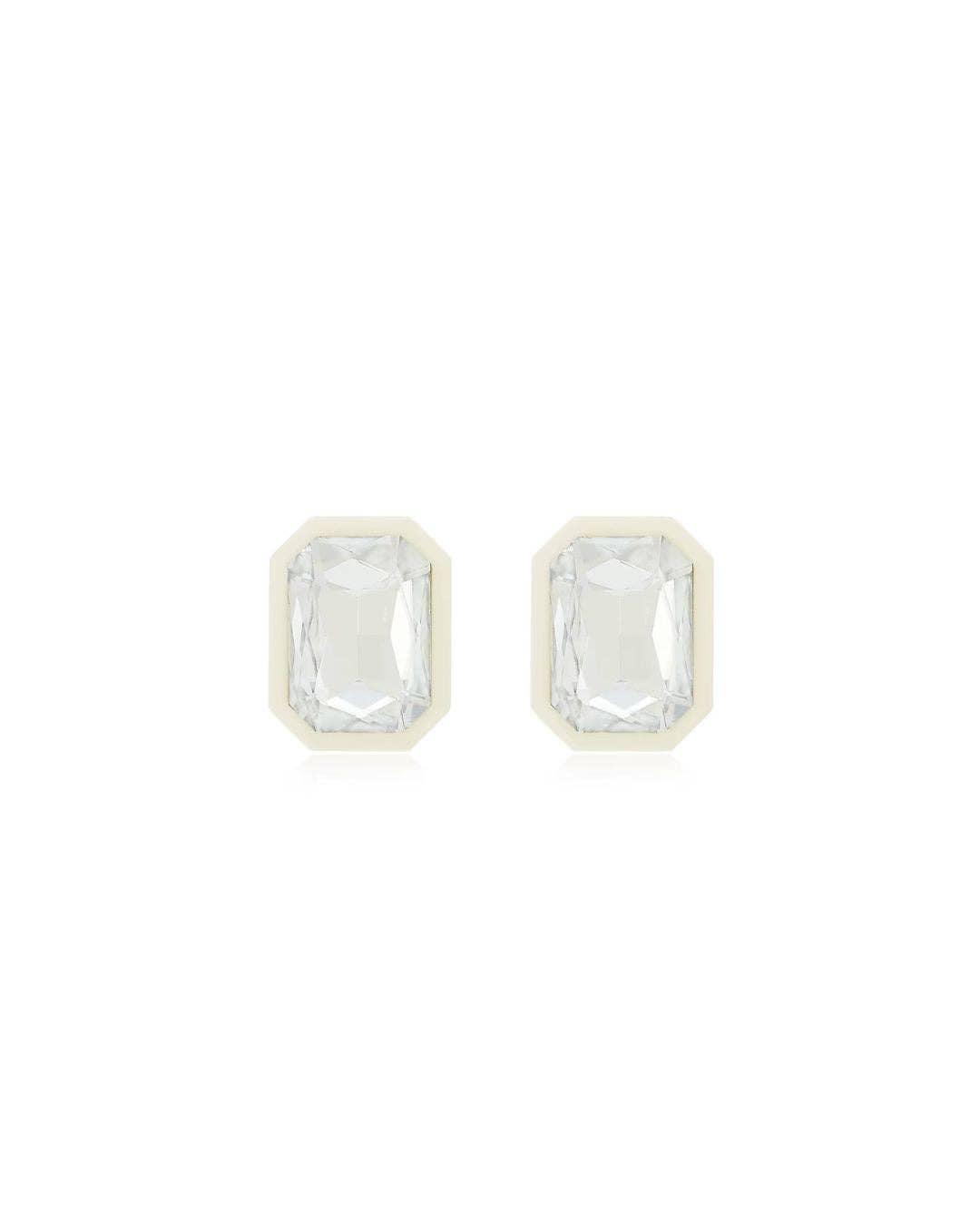 Eva Statement Earrings - White