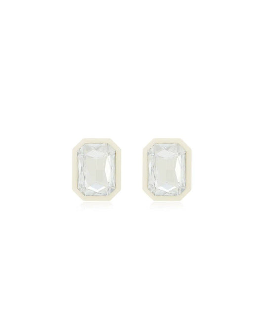 Eva Statement Earrings - White