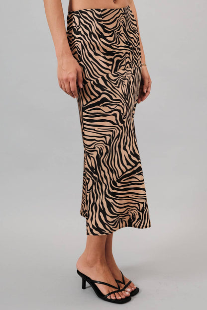 Kitty Zebra Midi Skirt