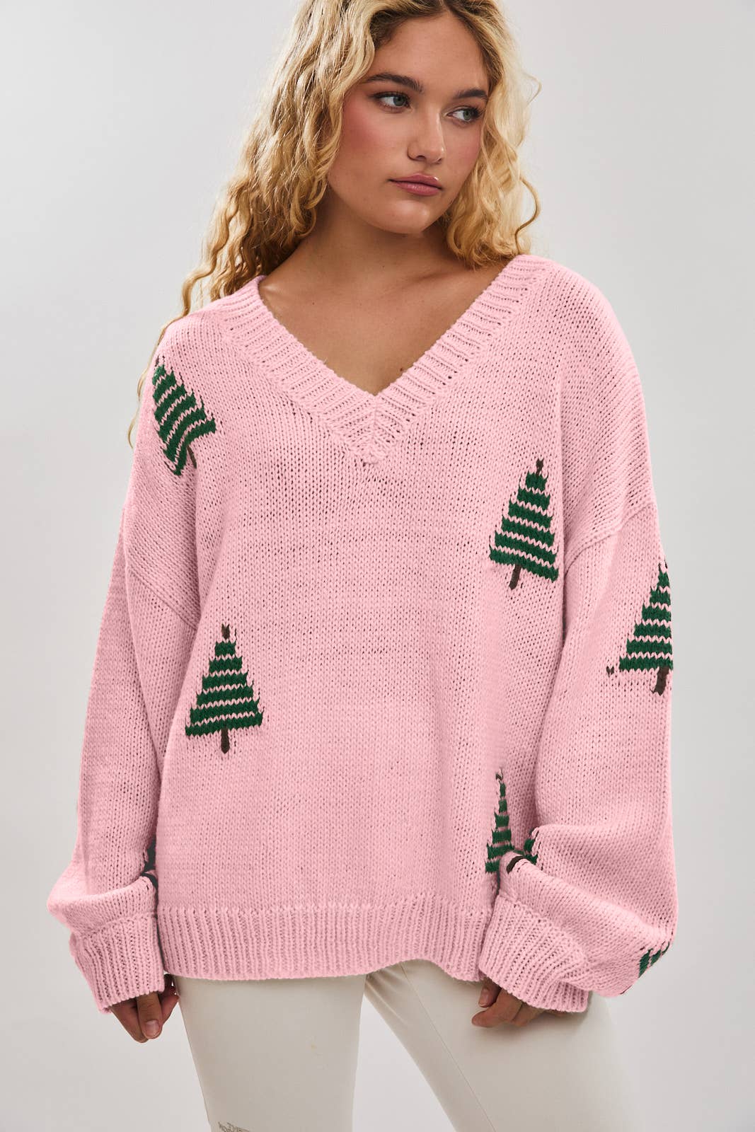 Pleasing Pine V Neck Sweater