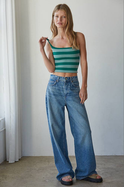 Kaylor Knit Striped Reversible Top