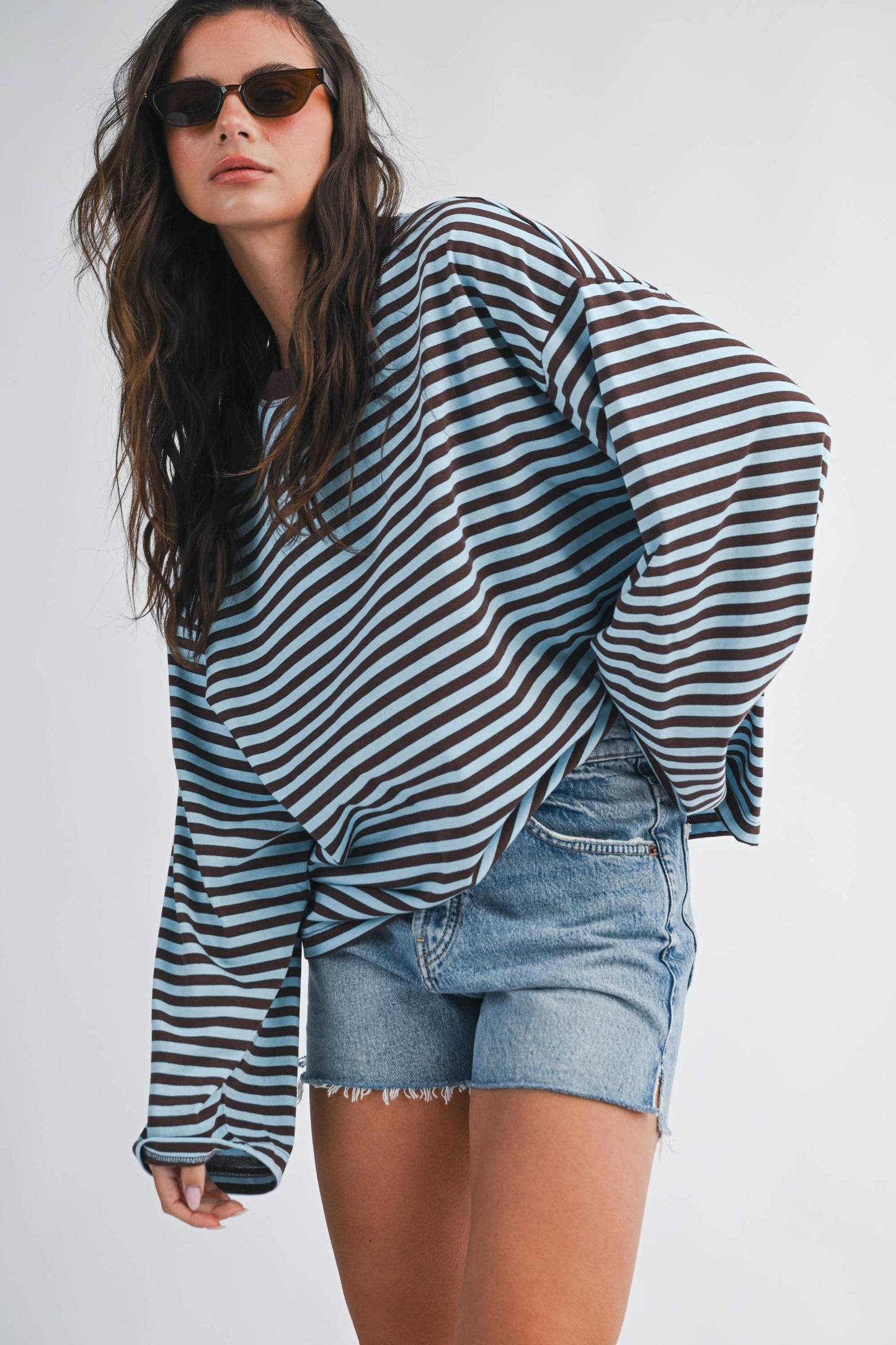 Greta Oversized Stripe Long Sleeve Top