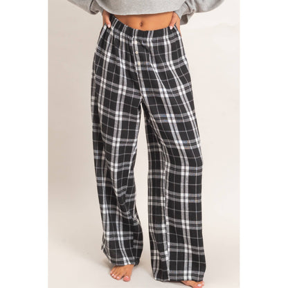 Kenzi Plaid Wide-Leg Pants