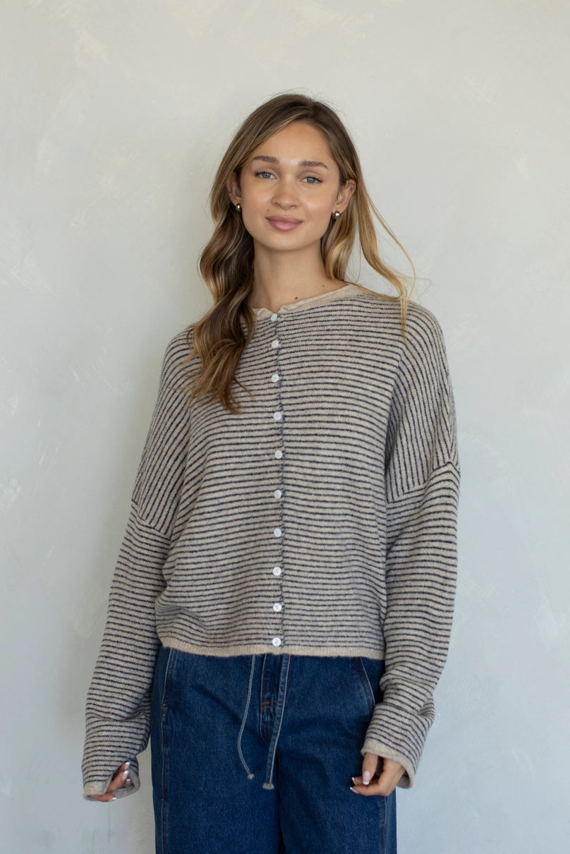Emma Cardigan | Mini Stripe