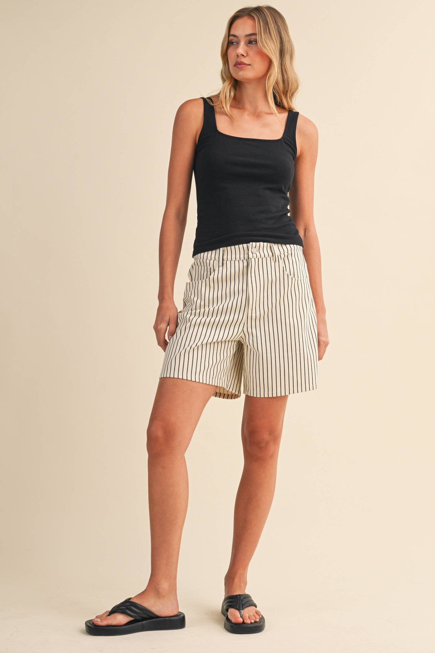 Dani Stripe Boyfriend Shorts