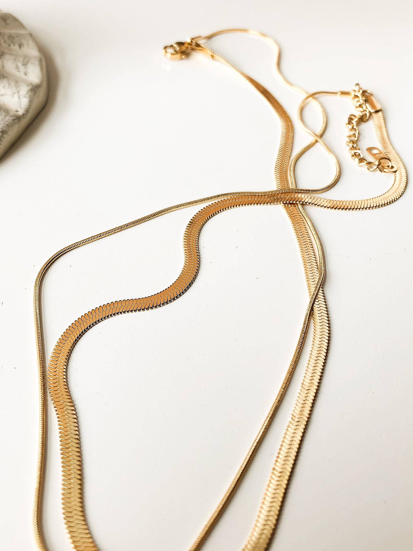 Jean Layered Snake Chain Necklace | Waterproof Jewelry