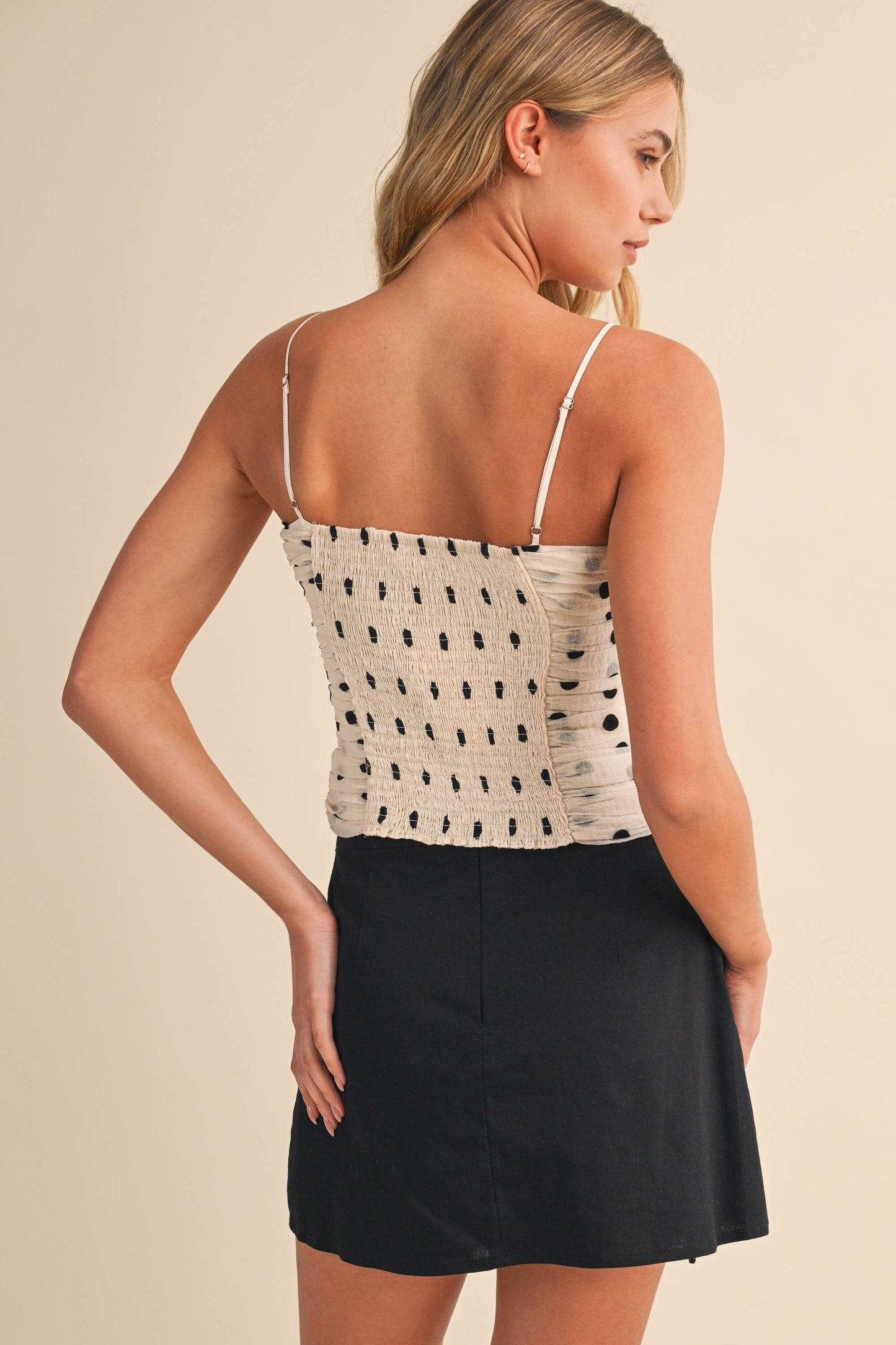 Lucy Ruched Polka Dot Tank